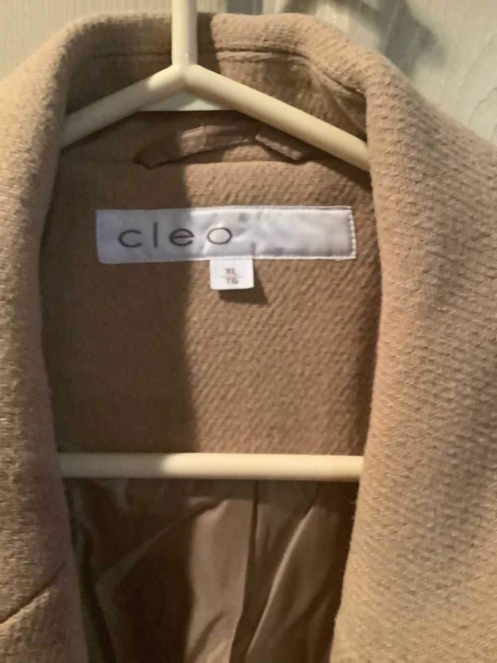 cleo Tan Wool-Blend Pea Coat